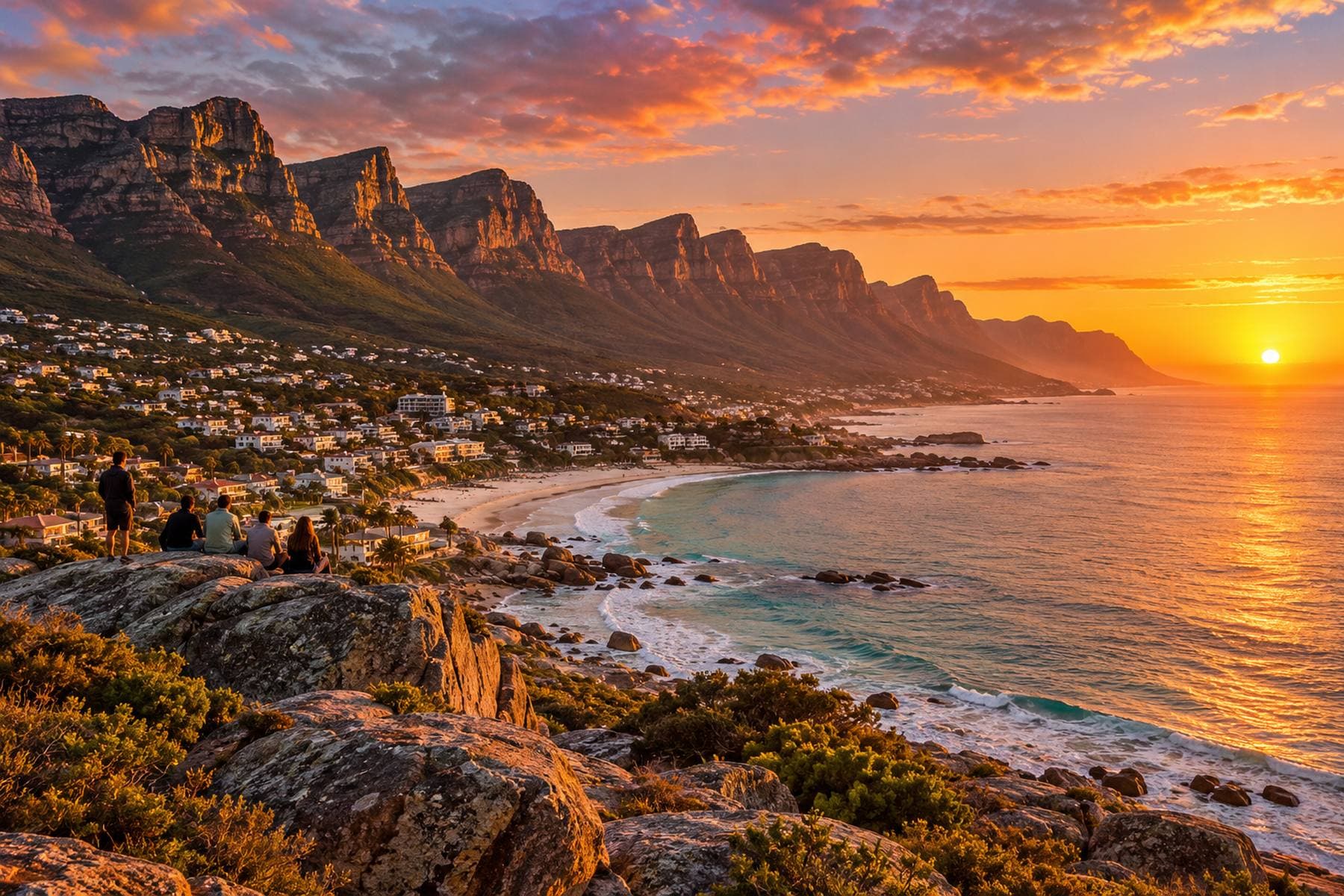 Cape Town coastline at golden hour